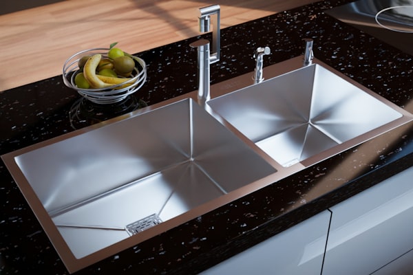 Modern kitchen sink and plumbing